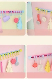 10 Kancalı Raylı Mutfak ve Banyo Düzenleyici Askı