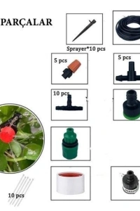 10 Metre Bahçe Sulama Sistemi Seti