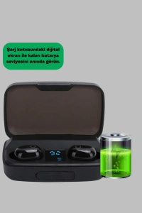 10 Metre Çekim Mesafeli Hafif Tasarımlı Bluetooth Kulaklık ve Şarj Kutusu Seti