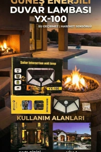 100 Led DIŞ Mekan Solar Aydınlatma Fotoselli Solar Lamba Hareket Sensörlü