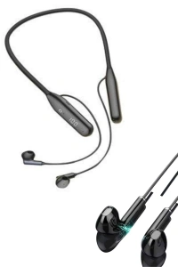 100 Saat Kablolu Boyun Askılı Dijital Göstergeli Bluetooth Kulaklığı