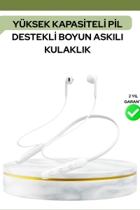 100 Saat Pil Ömrü Boyun Askılı Bluetooth Kablosuz Kulaklık