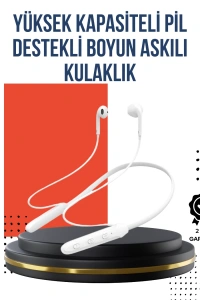 100 Saat Pil Ömrü Boyun Askılı Bluetooth Kablosuz Kulaklık