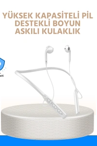 100 Saat Pil Ömrü Boyun Askılı Bluetooth Kablosuz Kulaklık