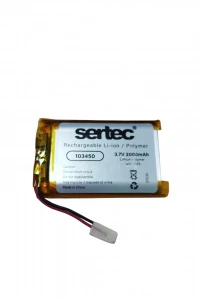 Sertec 103450 3.7V 2000 MAh Li-Polymer Pil (Devreli/1.5A)