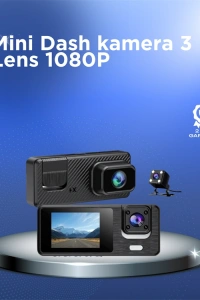 1080P 3 Kameralı Araç DVR – Döngü Kayıt ve Geri Görüş Özellikli