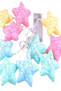 10lu Renkli Yıldız Şeklinde Dolama Led 1,5 Metre