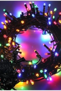 10m 100 Led Boncuk Lamba RGB Işık Siyah Kablo