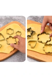 12 Adet Paslanmaz Çelik Kurabiye Kalıbı Seti