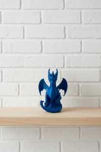 12 cm Mavi Ejderha Figürü Koleksiyonluk Dekoratif Biblo