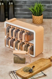 12li Standlı Kaşıklı Baharatlık Seti