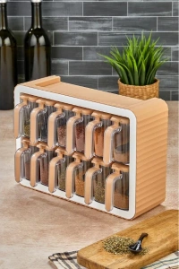 12li Standlı Kaşıklı Baharatlık Seti