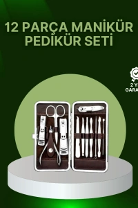 12 Parçalık Özel Deri Çantalı Kişisel Bakım Seti