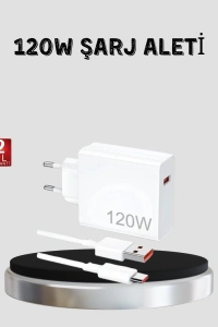 120W Hızlı Şarj Başlığı Ultra Güçlü Type-C Adaptör Kablo Dahil
