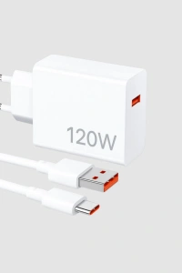 120W Süper Hızlı Şarj Adaptörü – Type-C Kablo Dahil, Yüksek Voltaj Korumalı