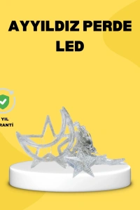 126 LED’li Yıldız Ay Perde Işık Prizden Çalışan Dekoratif Aydınlatma