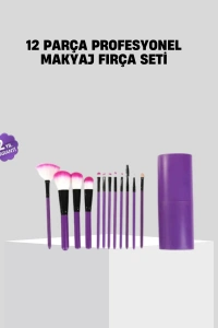 12’li Profesyonel Makyaj Fırça Seti Ultra Yumuşak Sentetik Kıllı