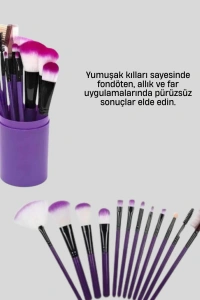12’li Profesyonel Makyaj Fırça Seti Ultra Yumuşak Sentetik Kıllı
