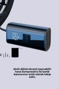 12V Uyumlu Çok İşlevli Akıllı Araç Lastik Pompası