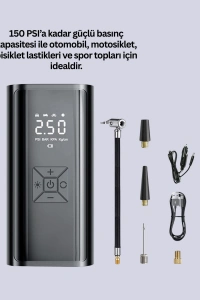 12V Uyumlu Çok İşlevli Akıllı Araç Lastik Pompası