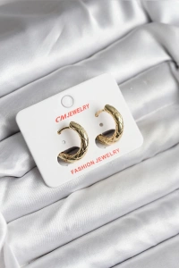 14K Gold Renk Kaplama CM Kadın Küpe