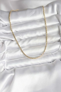 14K Gold Renk Kaplama İnce Zincir Model CM Kadın Kolye