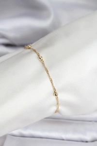 14K Gold Renk Kaplama Topçuklu Model CM Kadın Bileklik