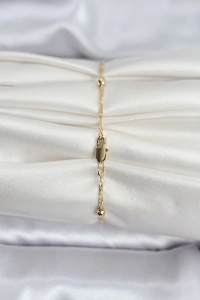 14K Gold Renk Kaplama Topçuklu Model CM Kadın Bileklik