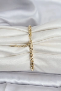 14K Gold Renk Kaplama Zincir Model Kadın CM Bileklik