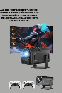 1.5 KG Ağırlığında, 4500 Retro Oyunlu Multimedya Projektör