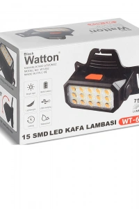 15 Ledli Sarı / Beyaz Şarjlı Kafa Lambası Watton Wt-652