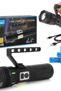 15.000 Lümen TG + COB LED Şarjlı El Feneri WT-703