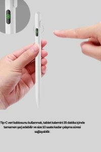 1.5mm Hassas Uçlu iPad Kalemi Şarjlı Type-C Ultra Hassas Stylus Pen