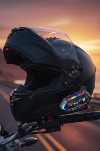 16 Mod RGB Işıklı Motosiklet Intercom Çift Telefon Destekli