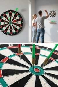 17 İnç Dart Tahtası 4 Metal Dart Oku