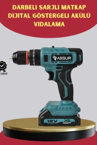 18 Parça Dijital Matkap Seti Çift Bataryalı