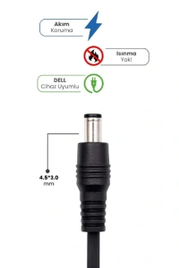 19.5V 4.62A 4.5 * 3.0mm 90W DELL İçin Laptop Adaptör
