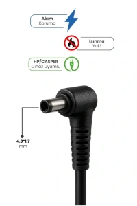 19V 4.74A 4.0 * 1.7mm 90W HP / CASPER İçin Laptop Adaptör