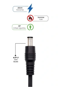 19V 4.74A 4.8 * 1.7mm Bullet 90W HP İçin Laptop Adaptör