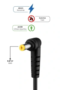 19V 4.74A 5.5 * 1.7mm 90W ACER İçin Laptop Adaptör