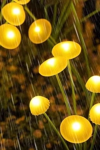 2 Adet Plastik Mantar Sensörlü Solar Bahçe Lambası