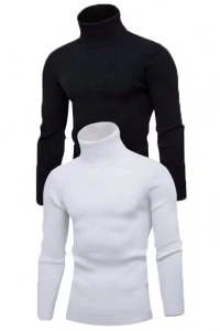 2 Adet Unisex Kaşkorse Boğazlı Full Likralı Fitilli Body Kazak