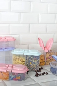 2 Bölmeli Saklama ve Erzak Kabı 1200 ML