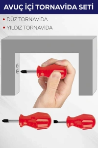 2li Avuç Içi Tornavida Seti Düz Yıldız