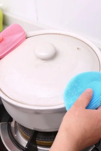 2 li Çok Amaçlı Silikon Bulaşık Fırçası -Nihale- Tutacak