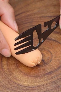 2li Paket Taktiksel Spork Kaşık Çatal - 5 Fonksiyonlu - Paslanmaz Çelik