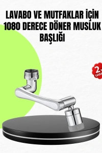 2 Modlu 1080° Dönebilen Musluk Başlığı Esnek 3 Eklemli Hareketli Tasarım