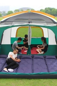 2 Odalı Çift Katmanlı Kamp Çadırı - Büyük Hacim - Dayanıklı