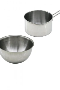 2 Parça Sütlük ve Sosluk Seti - 14 cm ve 17 cm - Paslanmaz Çelik