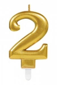 2 Rakamı Mum Gold Renk
